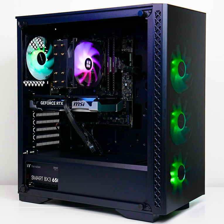 Techwhiz NightShade Gaming PC - AMD RYZEN 5 5600X - RTX 5060 Ti - 32 GB RAM DDR 4 - 1 TB SSD - Windows 11 P - Wifi - Free Keyboard Mouse